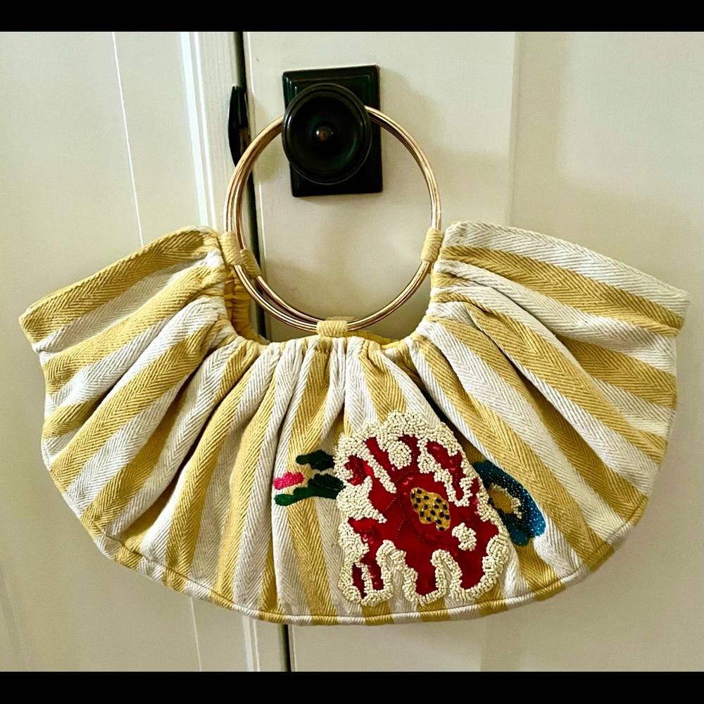 Half Moon Beaded Satchel Bag - Picture 5 of 7